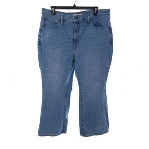 Levis High Waisted Crop Flare Womens 20W Blue Sold Denim Jeans